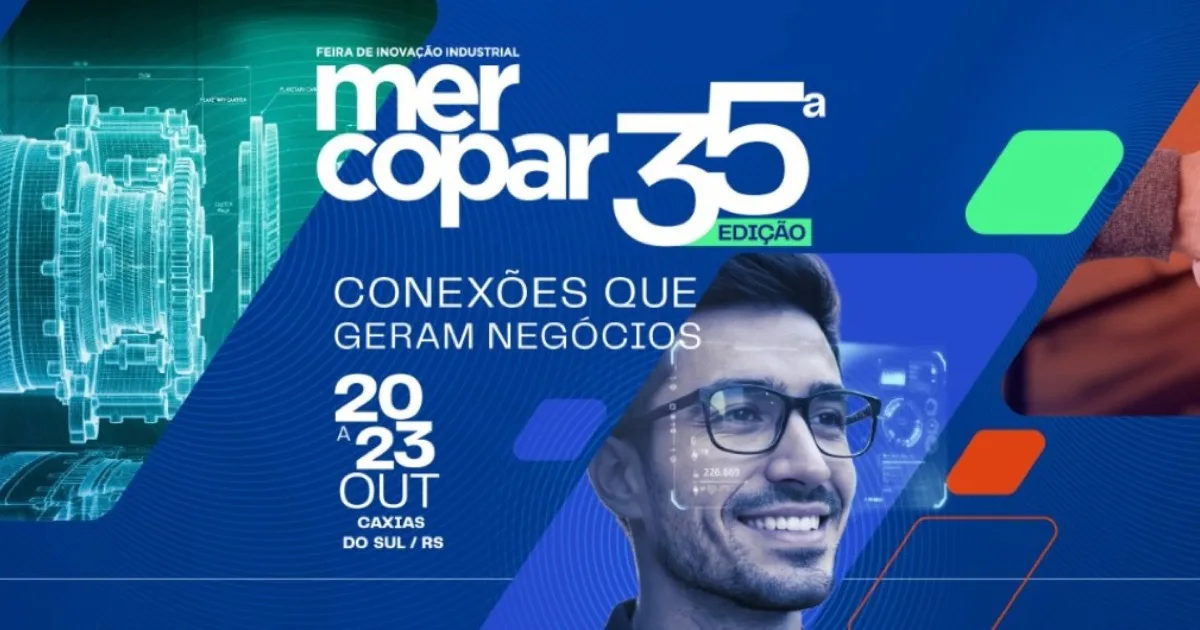 Arte oficial da 35ª Mercopar, Feira de Inovação Industrial, de 20 a 23 de outubro de 2026 em Caxias do Sul (RS)